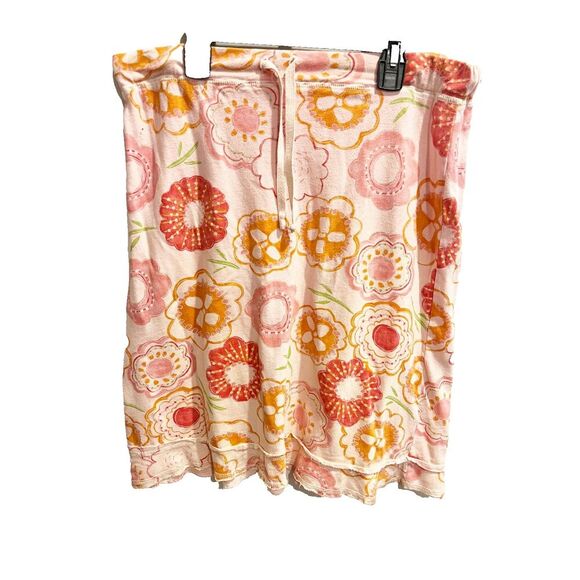 Fresh Produce Womens Pink Tiered Skirt Sz S Floral Cottage Core Casual Pull-On - Picture 1 of 8